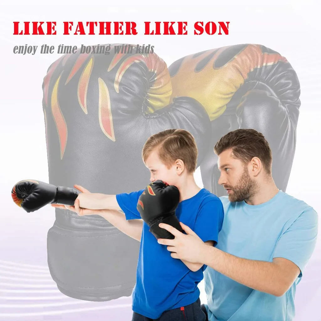 WOSWEIR 6OZ Kids Boxing Gloves Free Fight MMA Sanda Training Equipment PU Leather Kick Boxing Punching Karate Muay Thai Guantes