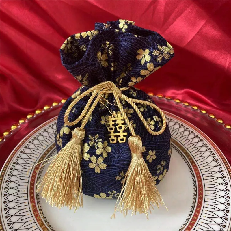 Ins 10*13 Cm Amount Colors Chinese Style Wedding Bag Different Printed Bags In Stock