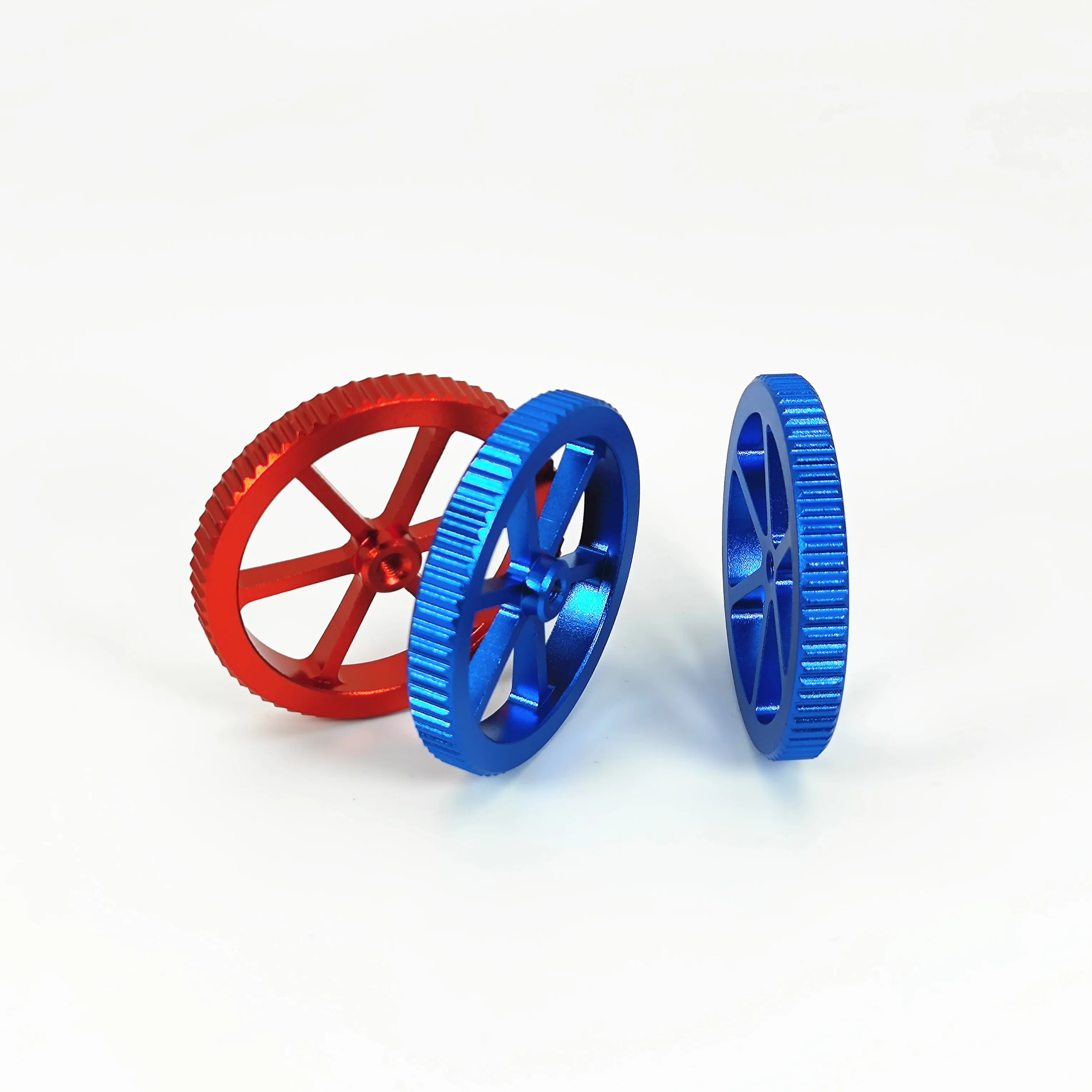 CNC aluminum machining Hand nut M4 thread M5 thread 3D printer hand nut gear Anodized red blue CNC service