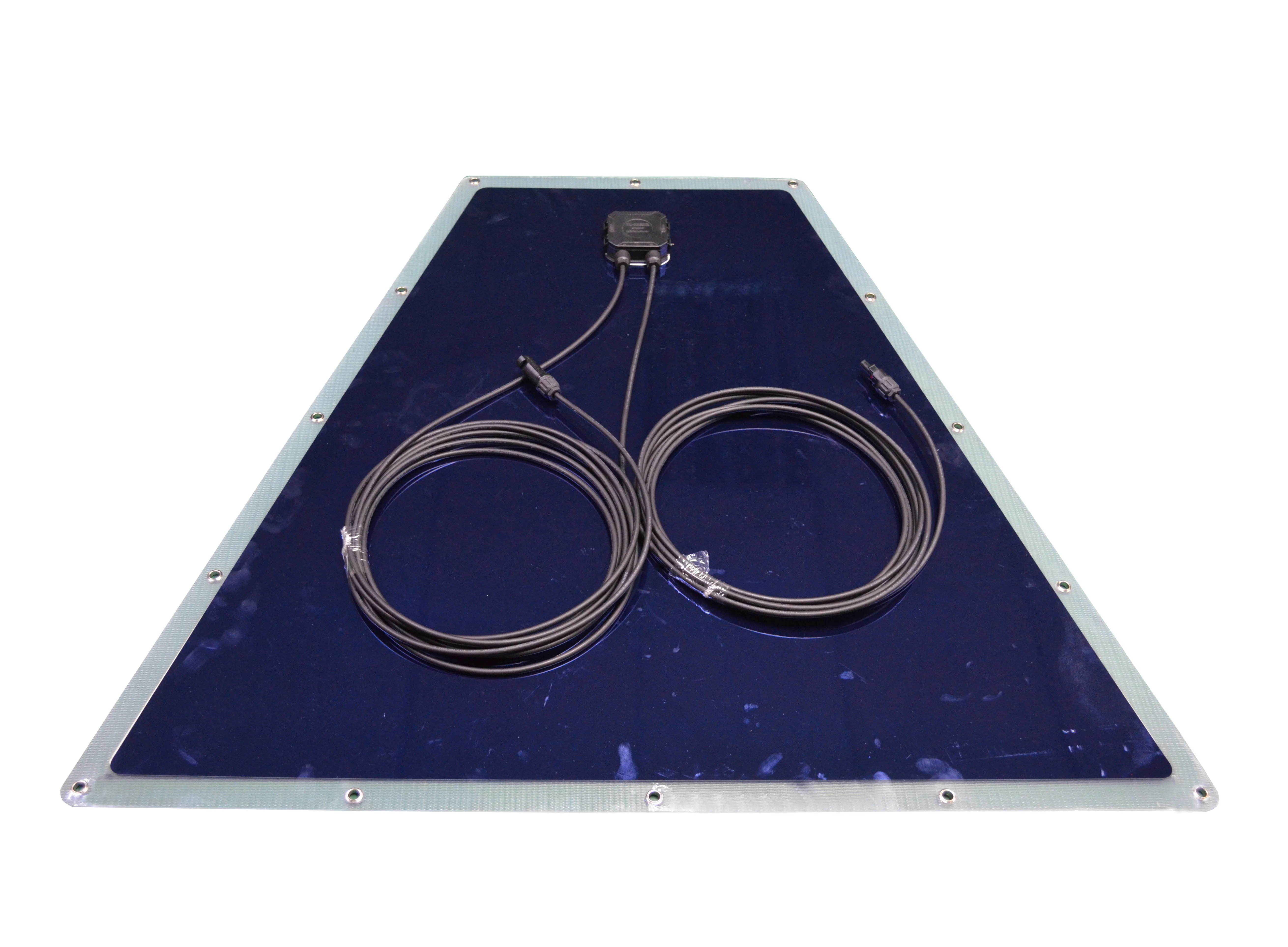 Customer Shape Trapezoid 18V 85W ETFE Sunpower solar panel with steel plate for Yacht