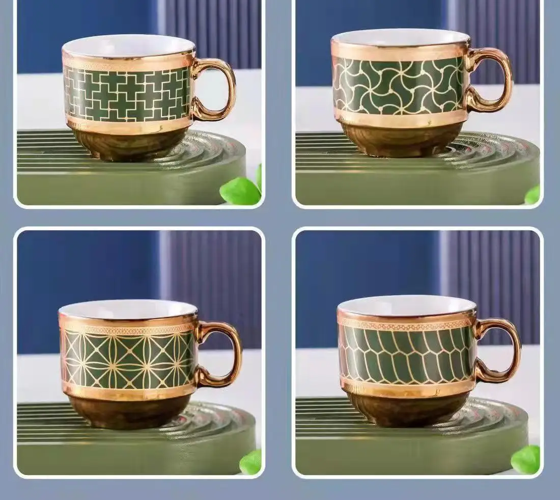 Custom Metal Stand Cheap Espresso Cups Coffee Mug Stackable Stackable Ceramic Mug