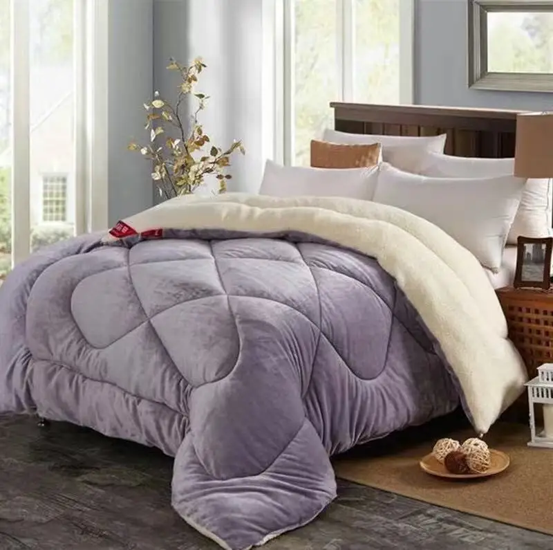 
Designers luxury velvet hotel dark color Sherpa fleece king/queen size cotton edredones buy bedding winter comforter quilt sets 