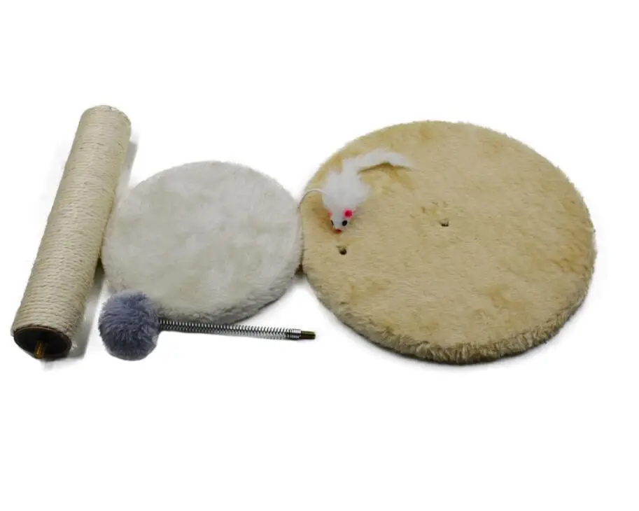 Manufacturer Durable Cat Shelf Plush Cat Tree Tower Interactive Cat Climbing Frame With Ball And Mouse