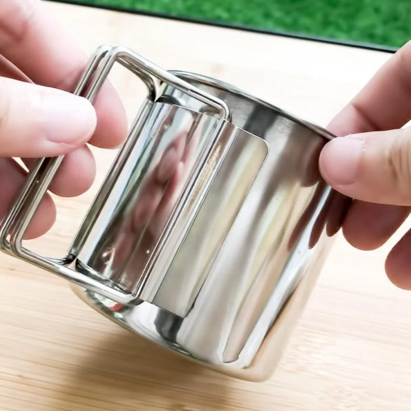 Polar Everest Stainless Steel 330ml Portable Camping Kitchen Mug Folding Outdoor Drinkware Water Coffee Cup Travel Mug