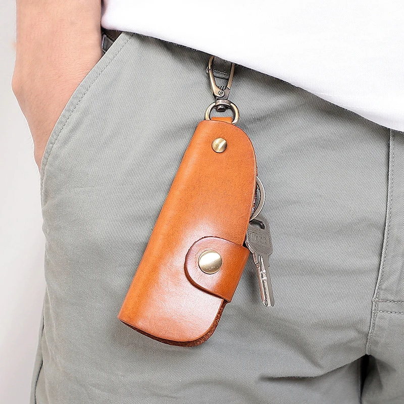 Minimalist Leather Key Organiser & Holder Key Case | Genuine Italian Veg-tanned Leather Manufacturer Factory Price Fashion
