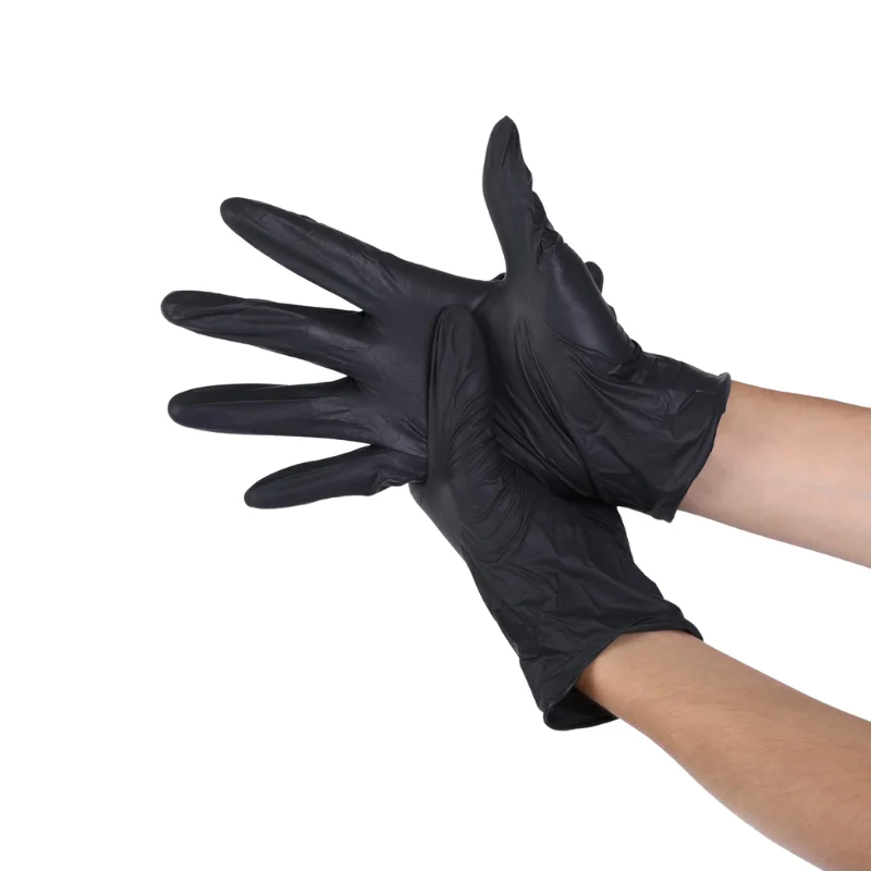 2022 Amazon hot selling 4 mil powder free fingers textured pure nitrile gloves black box of 100