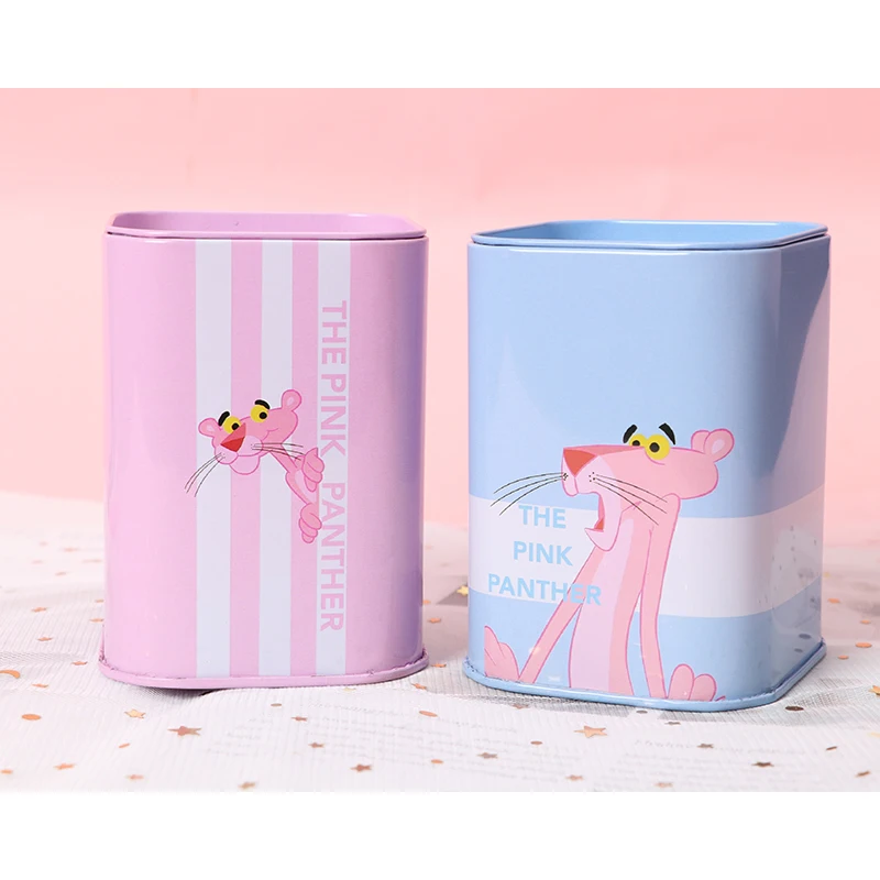 TOPSTHINK Children Pink Panther kids return gifts kawaii portable tin piggy bank