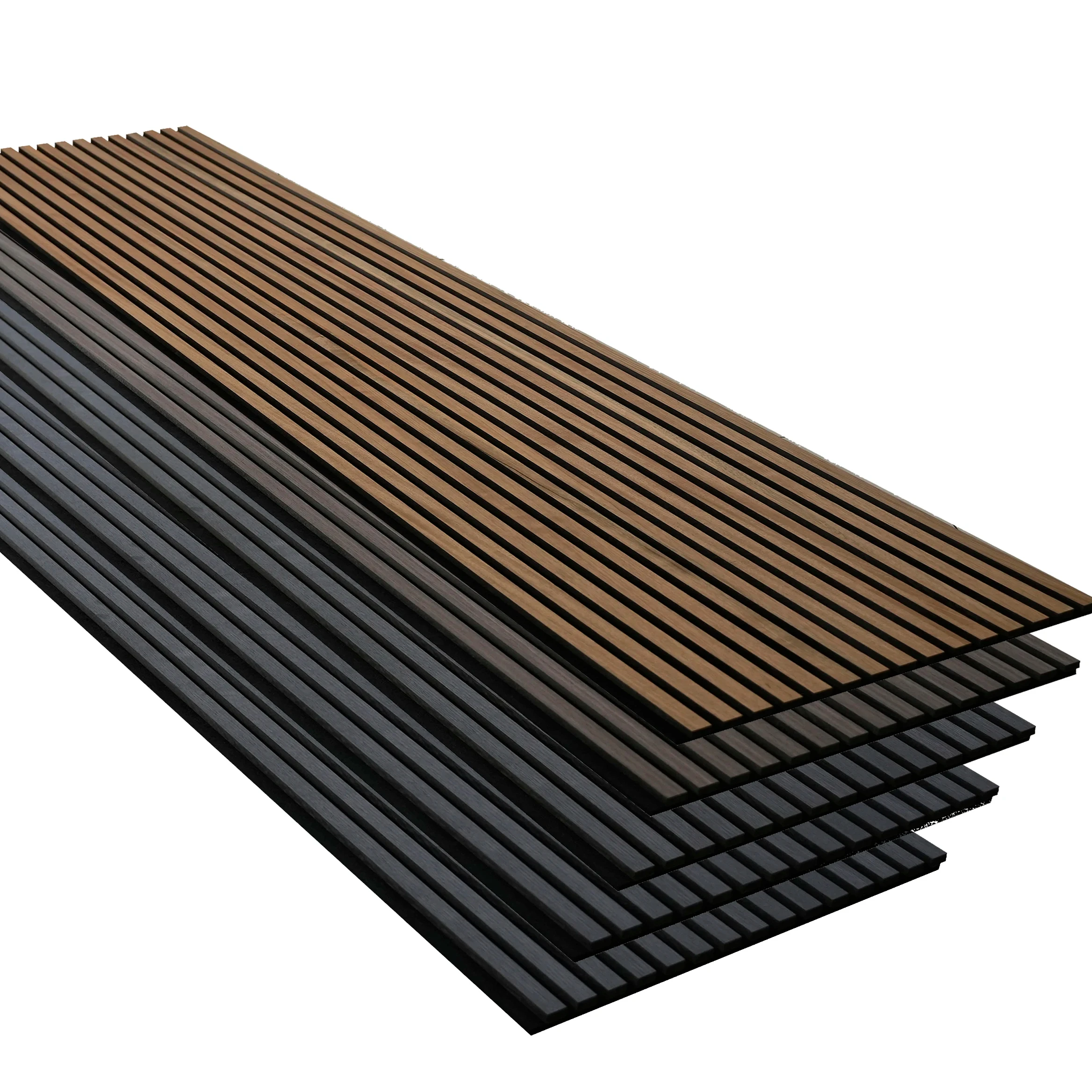 MDF wooden slat panels with PET base panel sound proof