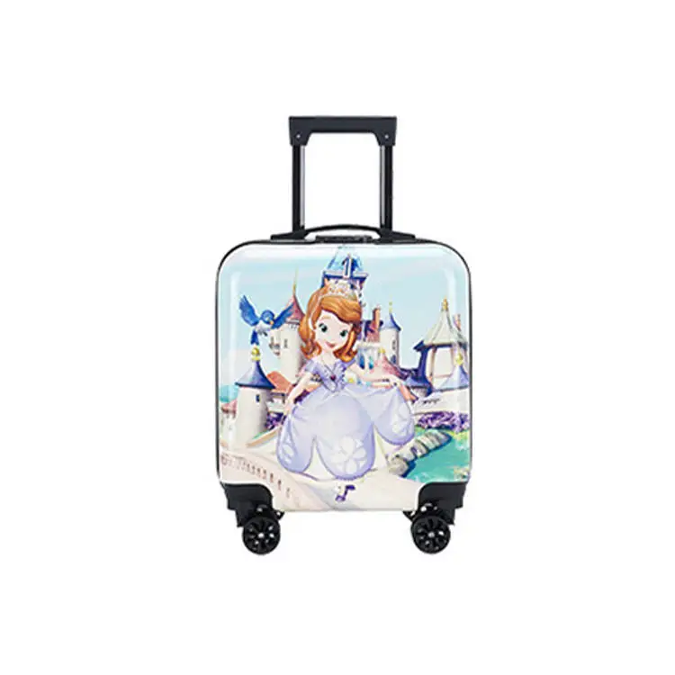 New Arrival 18 Inch Abs Travel Luggage Cartoon Suitcase For Kid Universal Wheel Trolley Case With Different Patterns