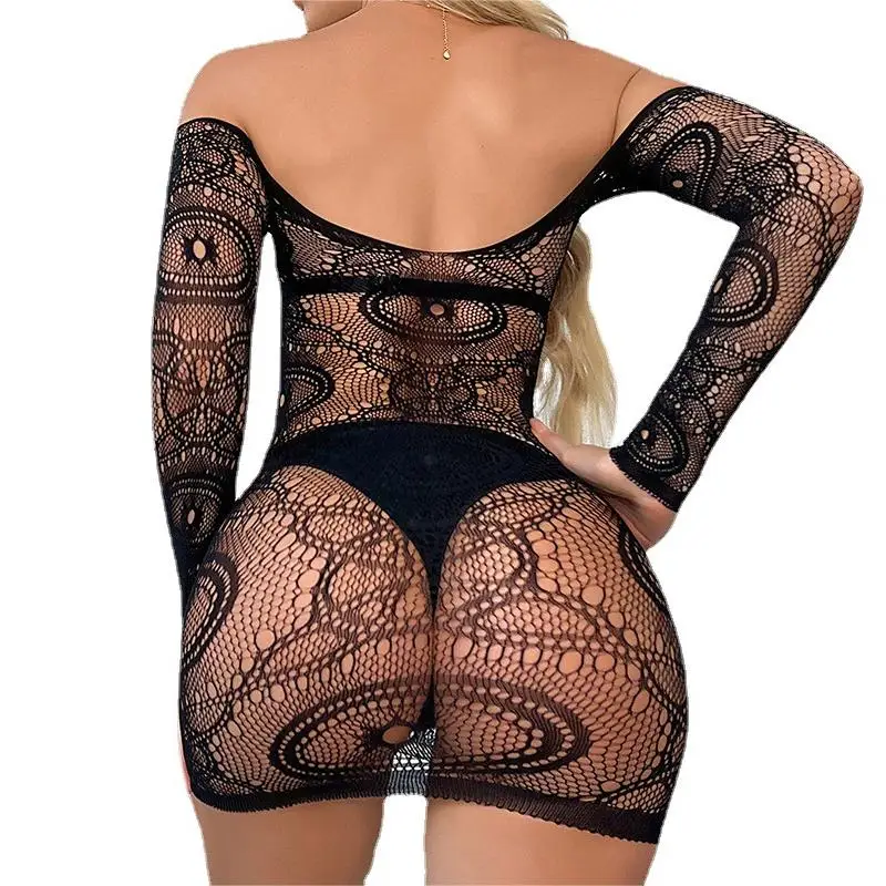 perspective free size v neck sexy lingerie hollow out sexy mesh women night dress for women sleeping