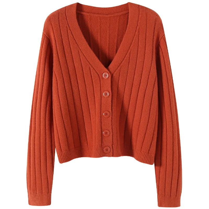 Custom Solid Color Female Knitwear Clothing Outer Wear Loose  Ladies Sweater Cardigan Outerwear Tops Women Knit Clothes