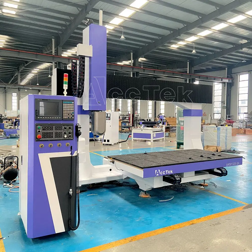 5 Axis Cnc Router Machine With 10kw Spindle C axis 360 degree For Wood Metal And Foam Carving