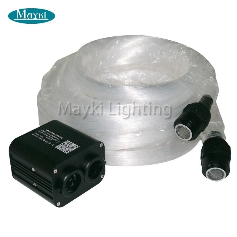 Dual Color 20W Sound Activated Fiber Optic Starlight Headliner Kits 1200pcs*0.03in*13.1ft Strands