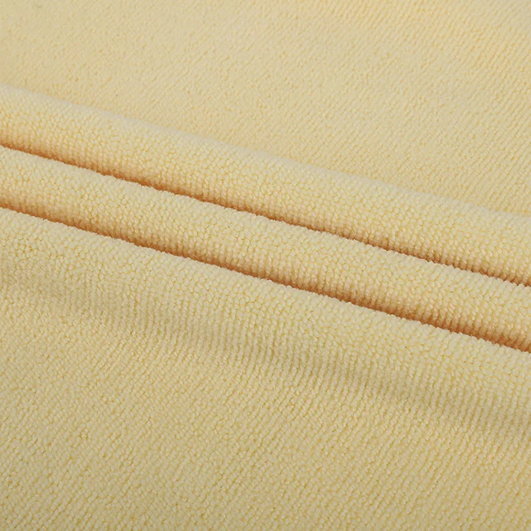 Polyester Brocade Warp Knitted Microfiber Terry Cloth Fabric For Hotel Towel Hair Drying Cap