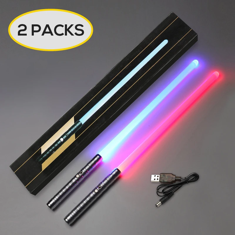 Металлическая ручка RGB световой меч с бесконечным цветом плавный качели и звуковой эффект ручной Модернизированный