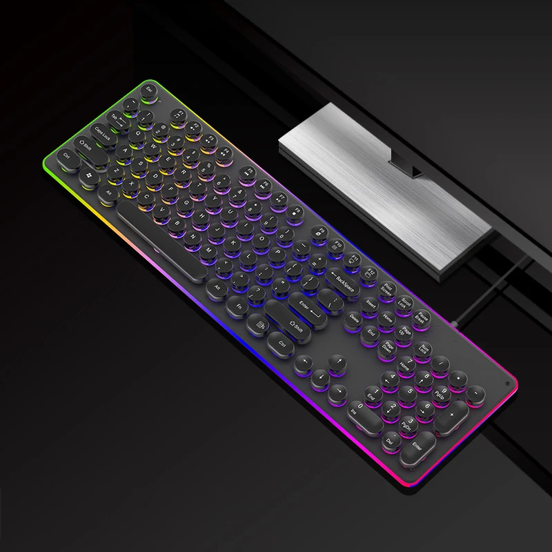 Plug-and-play ABS universal wired keyboard backlight 104-key waterproof mechanical keyboard