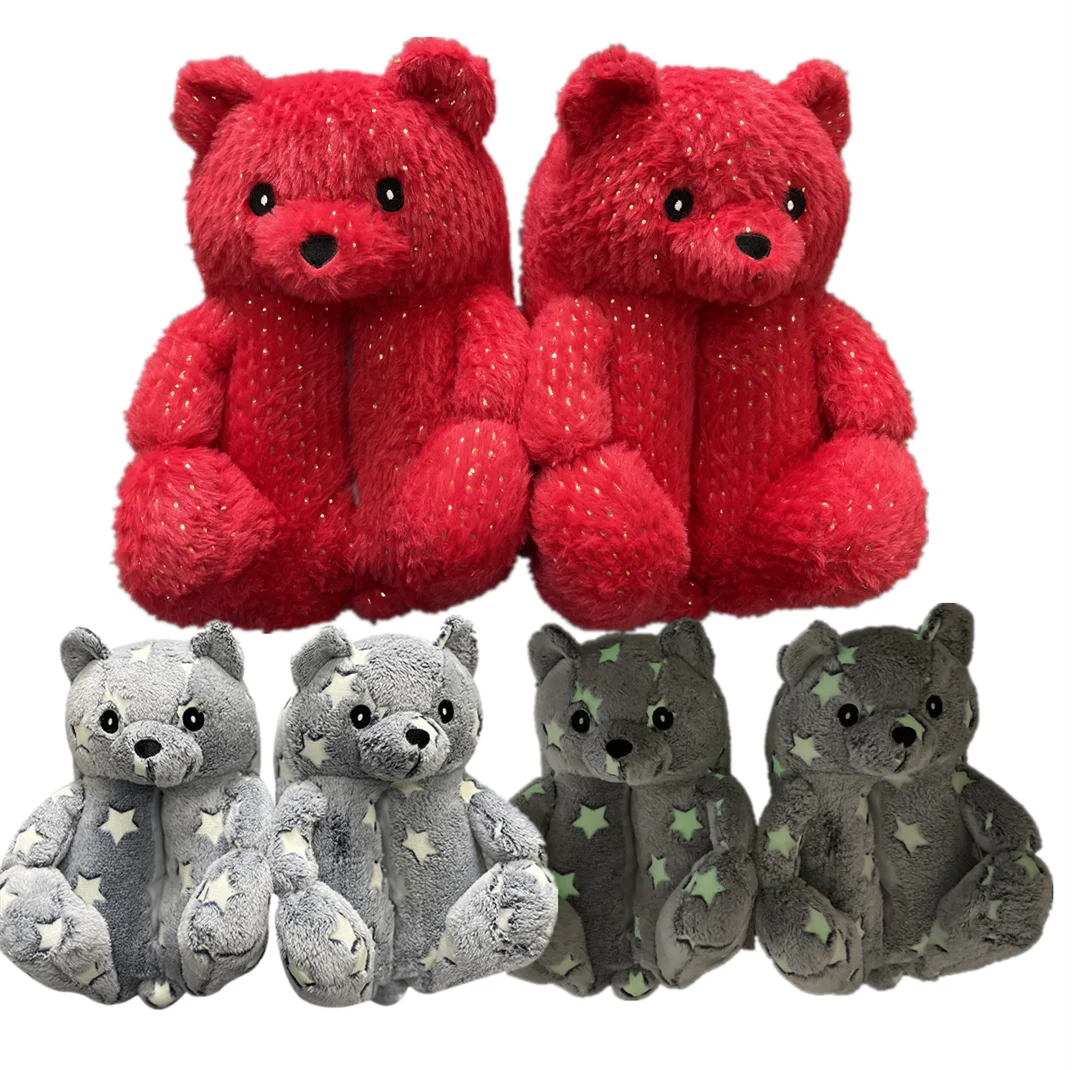 New arrivals  teddy bear slipper bulk teddy bear slippers wholesale teddy bear slippers for women