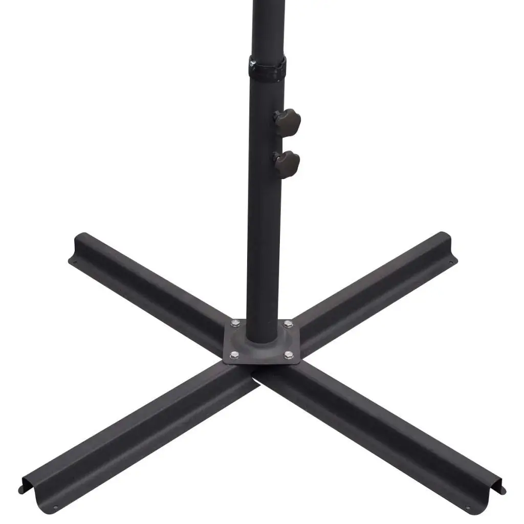 Uplion 3.5M Patio Side Parasol With 24 Pcs Led Sunshade Cantilever Outdoor Solar Led Lighting Parasol Umbrella