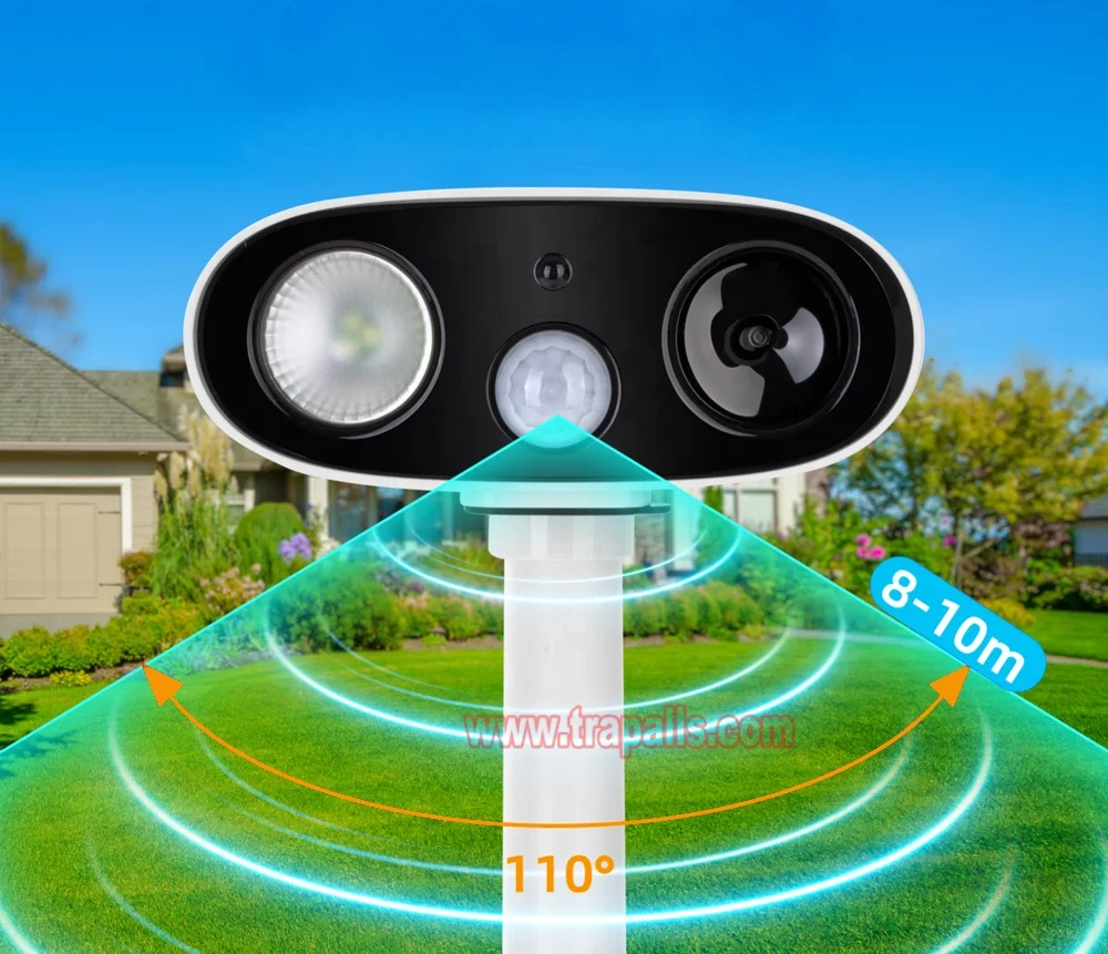 Outdoor Garden LED PIR Solar Bird Repellent Expel Rodent Ultrasonic Animal Repeller