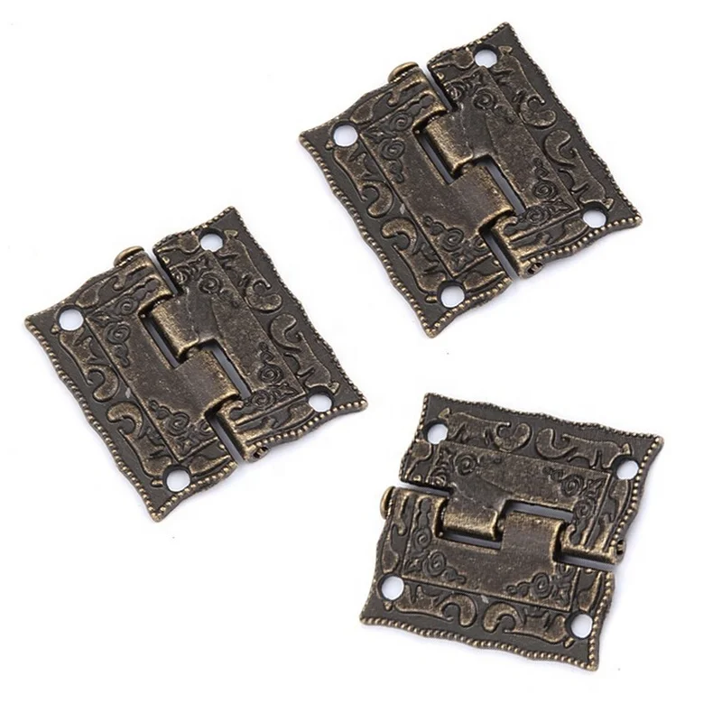 Antique Bronze Hinges Cabinet Door Drawer Decoration Vintage Hinge For Jewelry Wooden Box