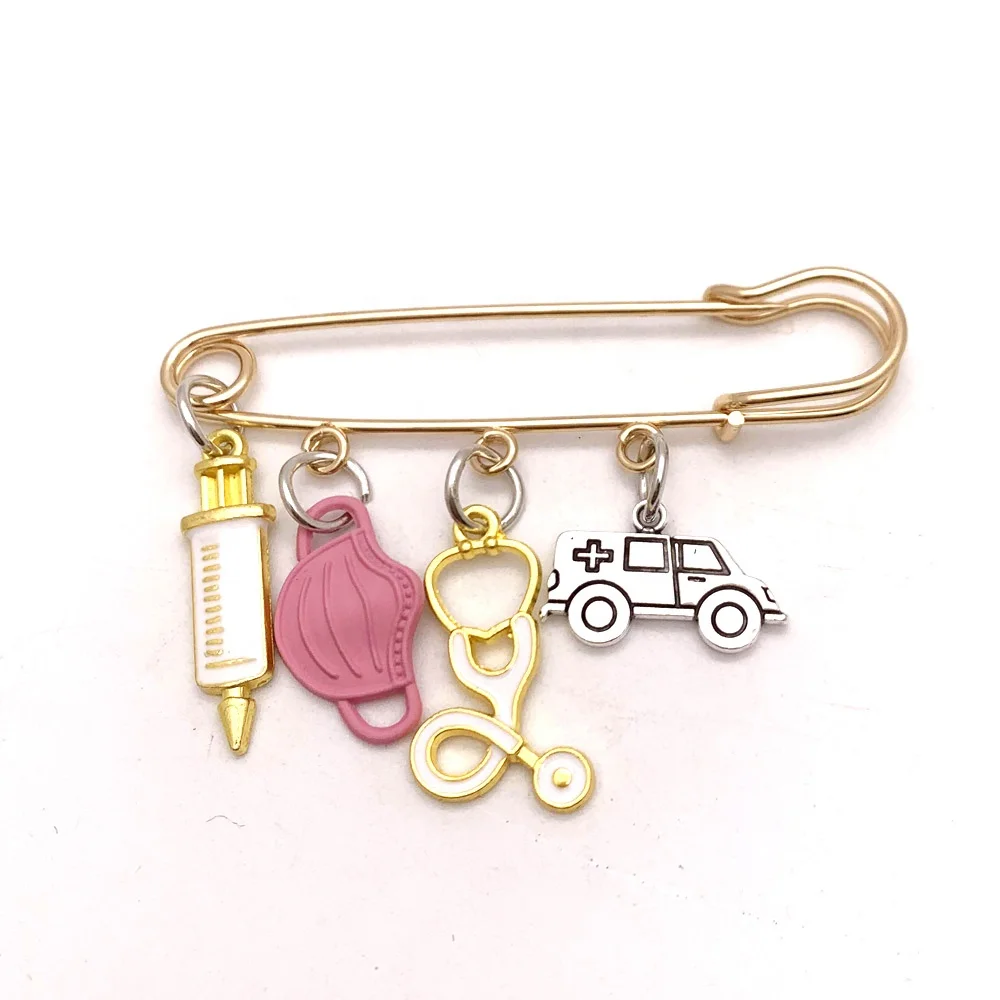 gift for nurse hospital injector maskes ambulance echometer lovely charms pin brooch