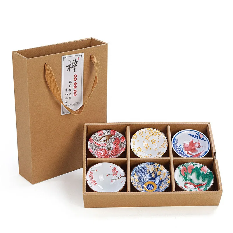 Chinese Traditional Kongfu Ceramic Tea Cups with Gift Box Packaging