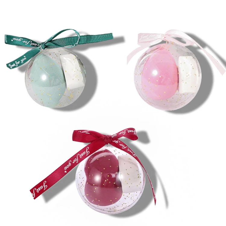 NEW Christmas Color 2Pcs  Powder Puff Sponge Makeup Blender Set of two soft Christmas gifts balls set
