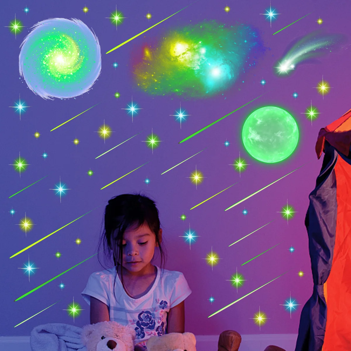 New High Quality Night Glow Wall Decals Luminous PVC Wall Sticker Decor Kids Room Decoration