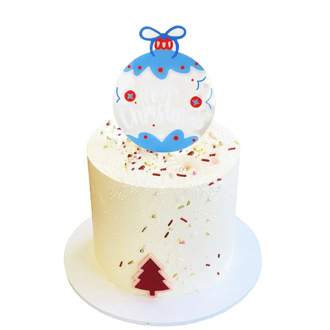 The New Listing Color Printing Cartoon Santa Claus Merry Christmas Acrylic  Cake Topper