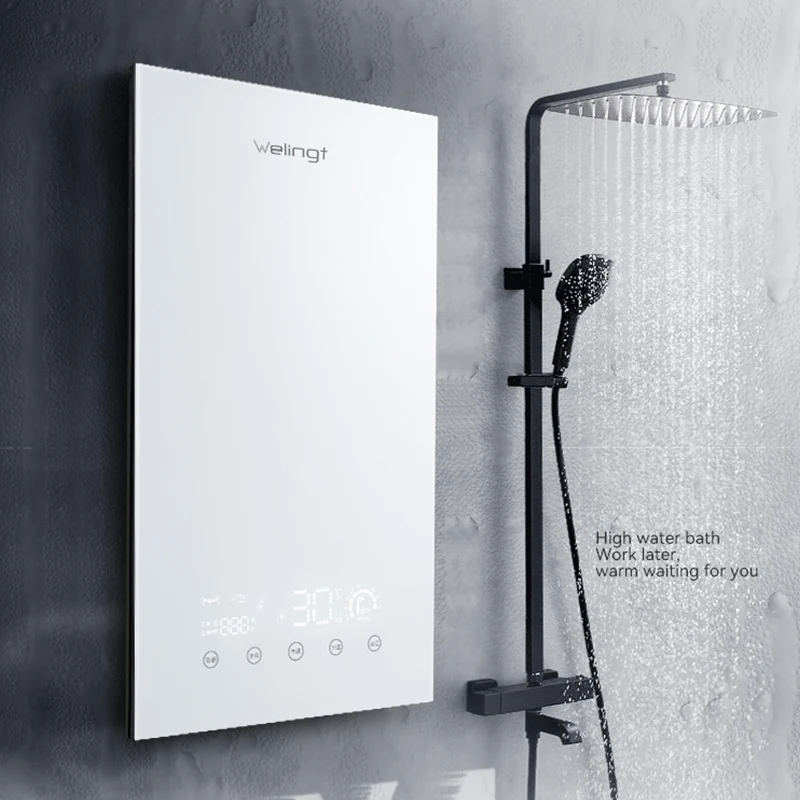 2021 новейший белый ультра-тонкий дизайн 8500W CE литой алюминий Смарт преобразования частоты электрический водонагреватель Tankless