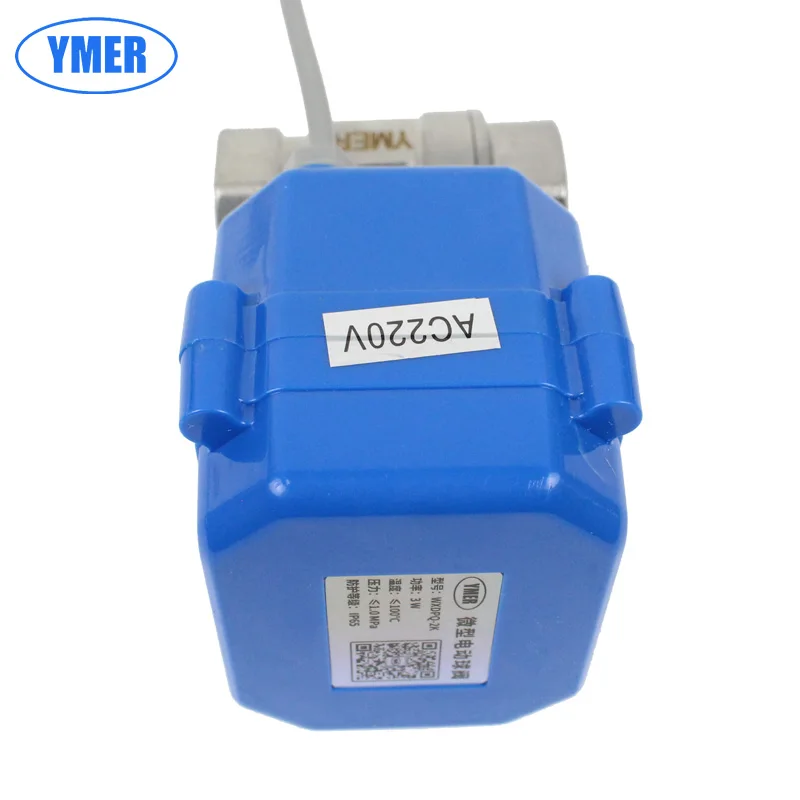 Mini  2-way Ac22OV  electric motor ball valve stainless steel  for garden water irrigation 1/2inch NC NO flow control valve