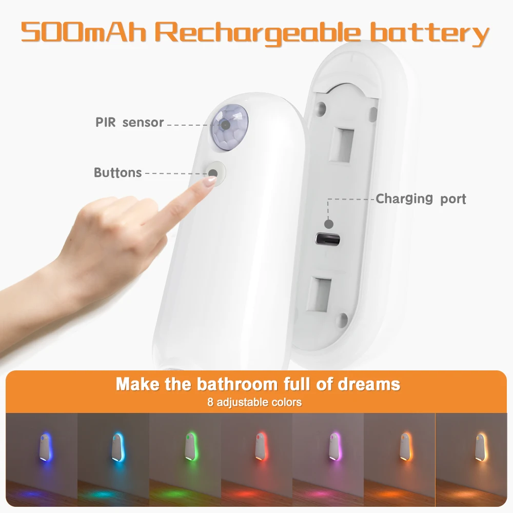 New Product Ideas 2024 Smart Rechargeable Toilet Motion Sensor Night Lights Led Seat Bowl Lamp For Home Bathroom