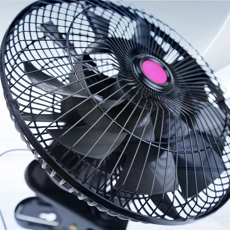 11inch Fan For Car 12V/24V 16 Blades Electric Car Fan Auto Cooling Air Oscillating Car Fans For Truck SUV RV Boat