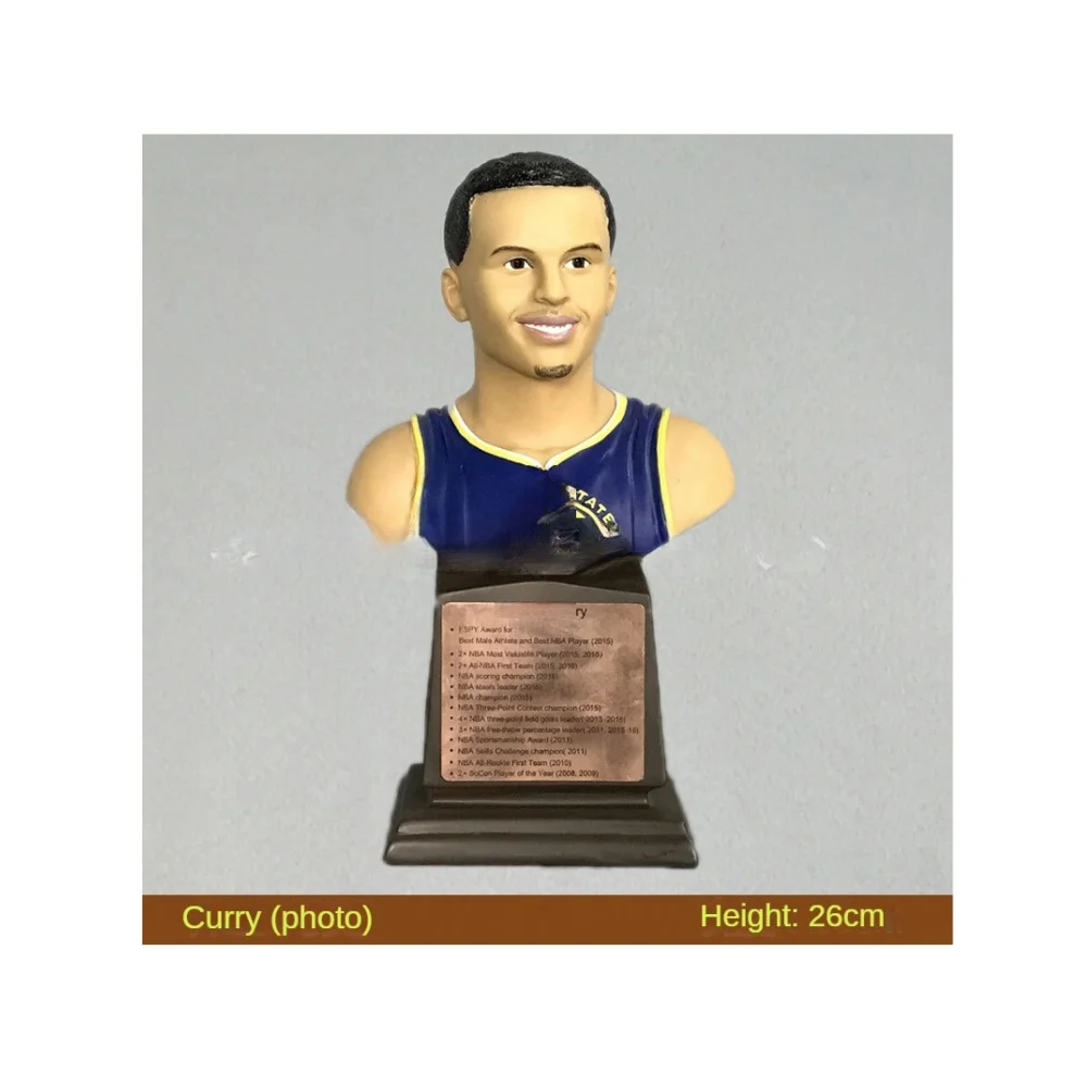 Wholesale 26cm Resin NBA Star Dolls Custom Kobe Curry James Model Statues for Office Home Decoration Ornaments Souvenirs
