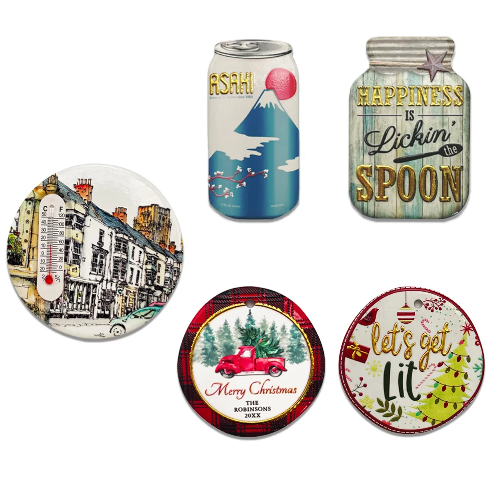 Custom design tile souvenir sublimation blank ceramic plate fridge magnet refrigerator blank  fridge magnets for fridge