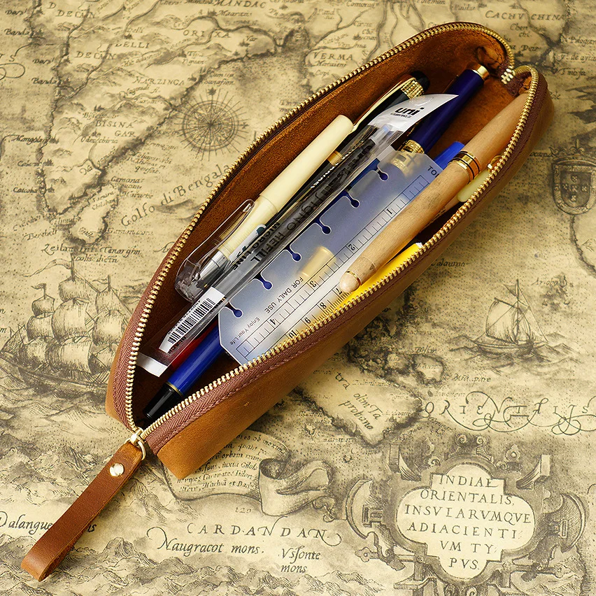 Genuine Leather Pen Bag Fountain Pen Case Custom Pencil Sleeve Custom Pencil Cover