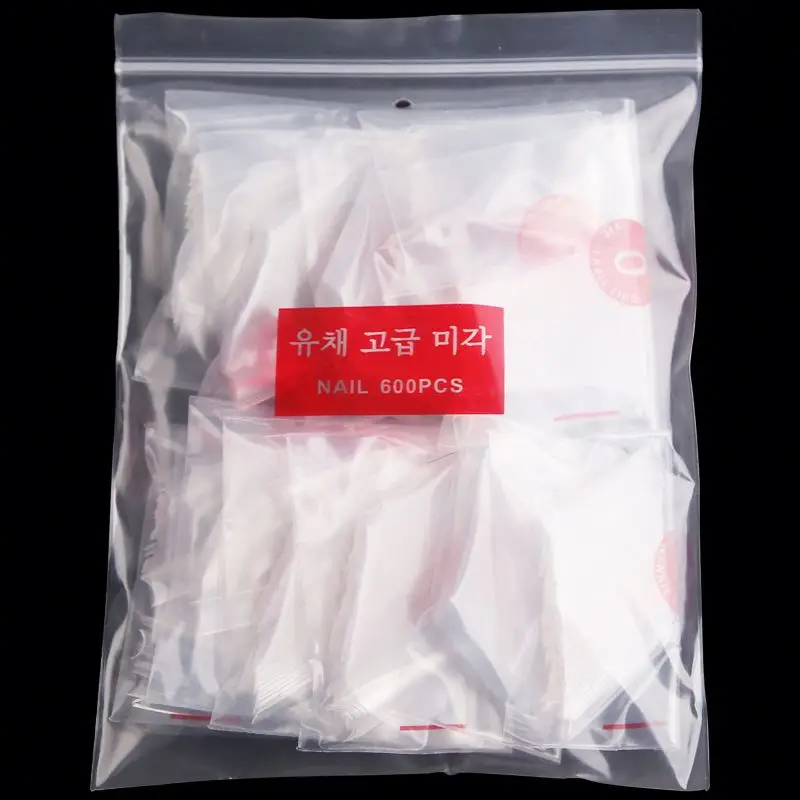 600 Pieces Nail Display Transparent C Courved XXL Half Cover Nail French Salon Finger Long Point False XXL Nail Tips Stiletto