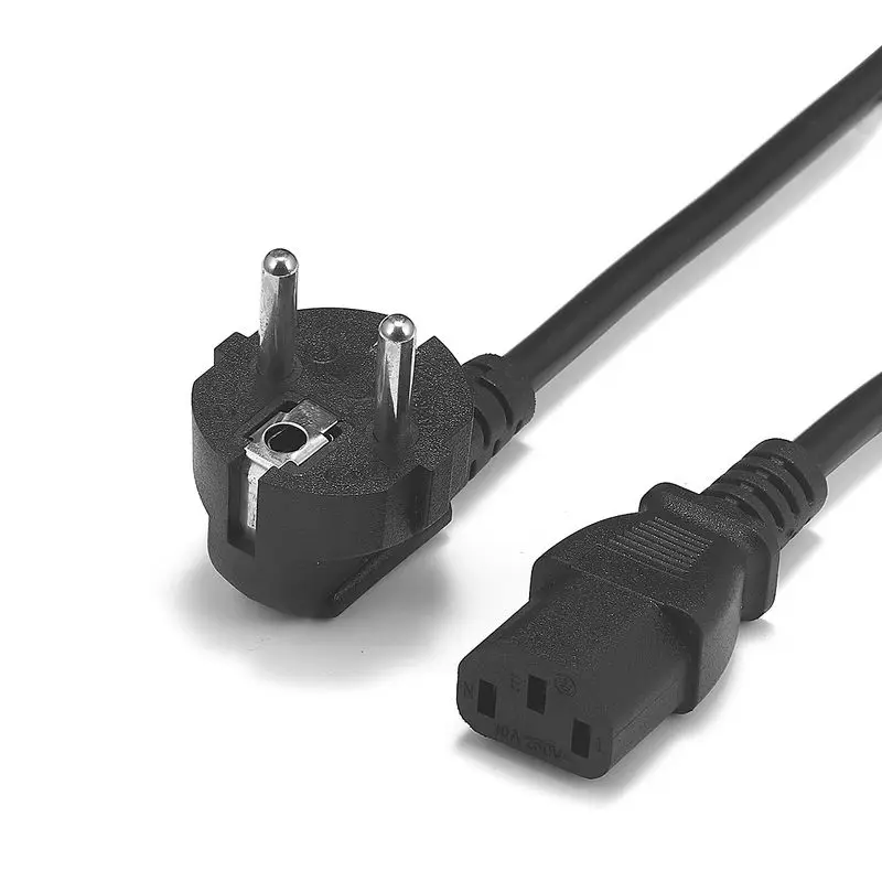EU Power Cord Euro Plug IEC C13 Power Adapter Cable For Desktop PC Monitor Printer TV Projector
