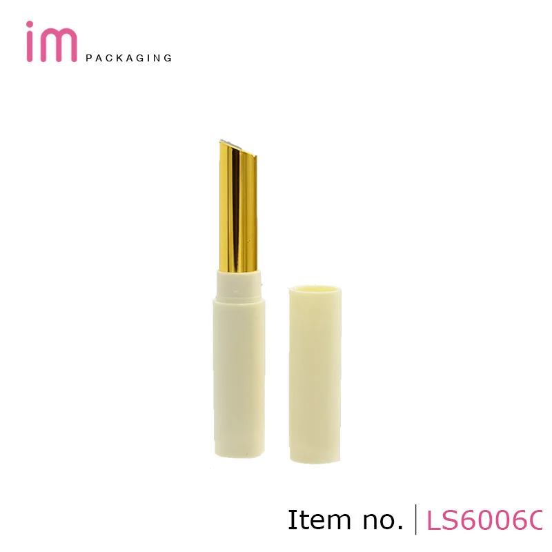 wholesale custom logo small lip stick tube clear round shape empty white lip balm container tube packaging