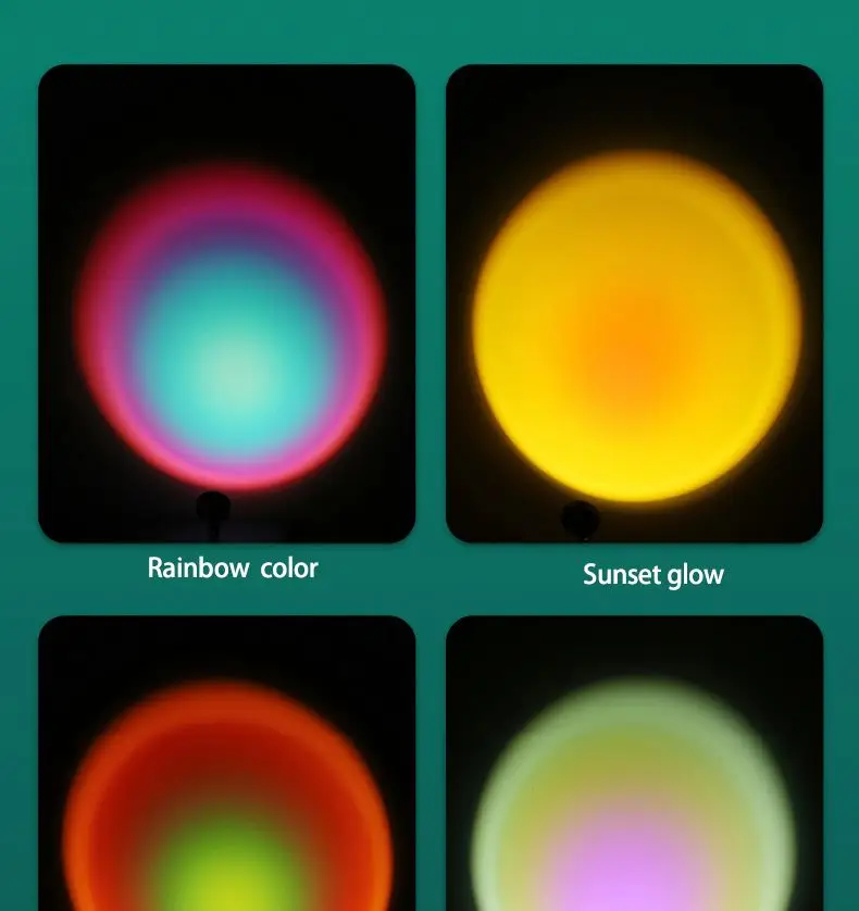 16 Colors Remote Control Night Light Sunset Projector Lamp for Decorating Home Coffee  Shop