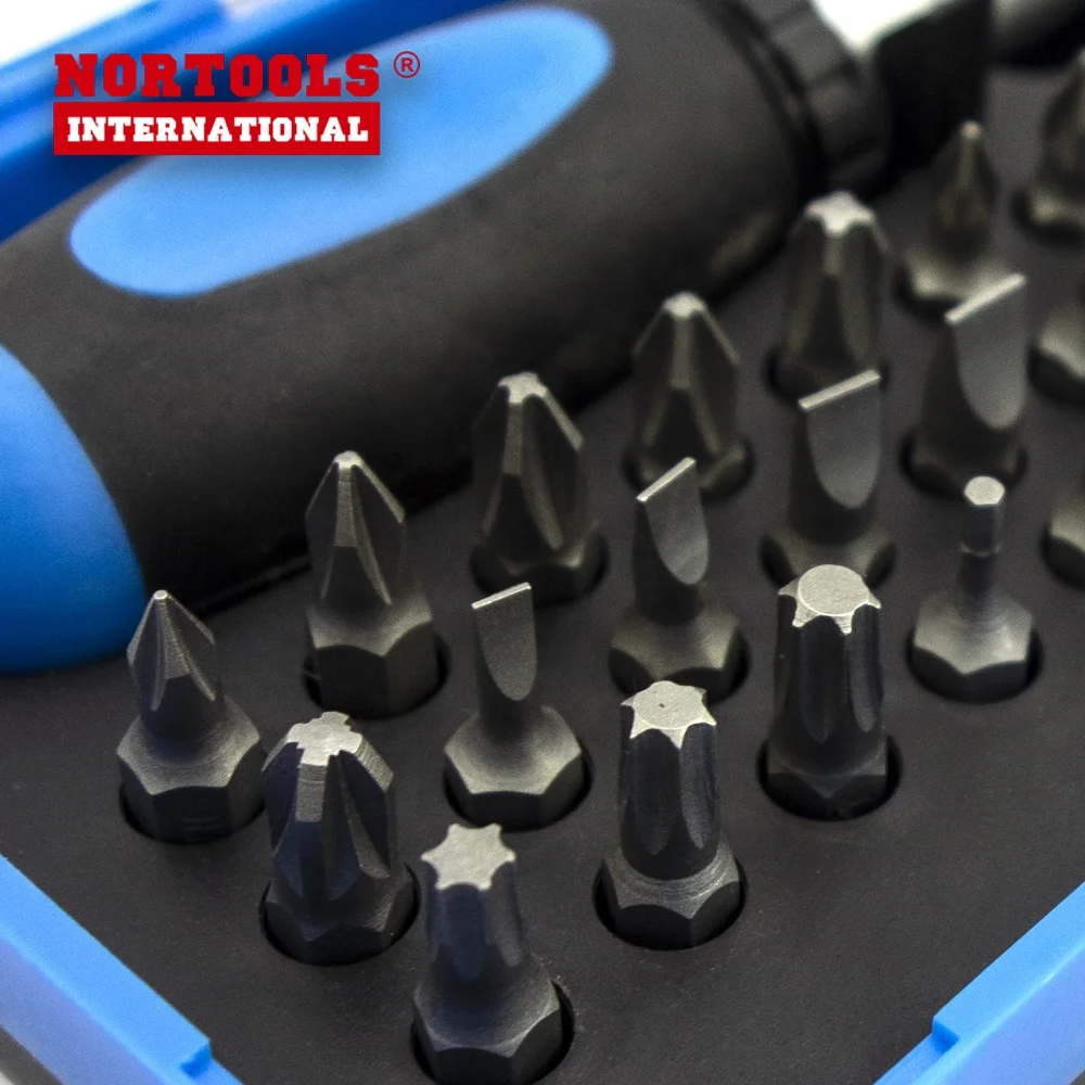 Nortools 34pc Stubby Ratchet Screwdriver Set