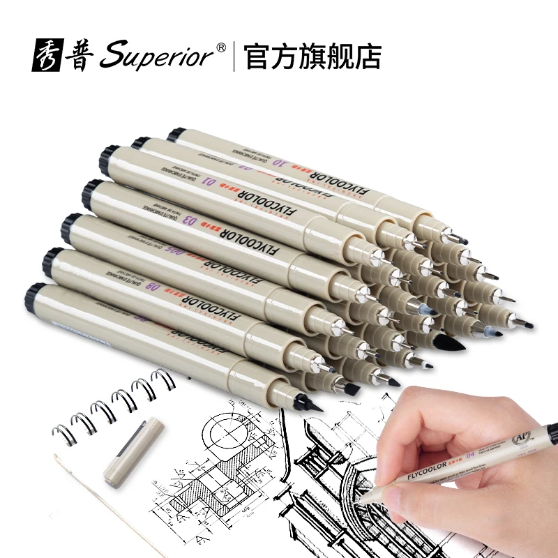 Superior new design fineliner drawing pen colored fine point 20 different nibs pen japan ink and nib