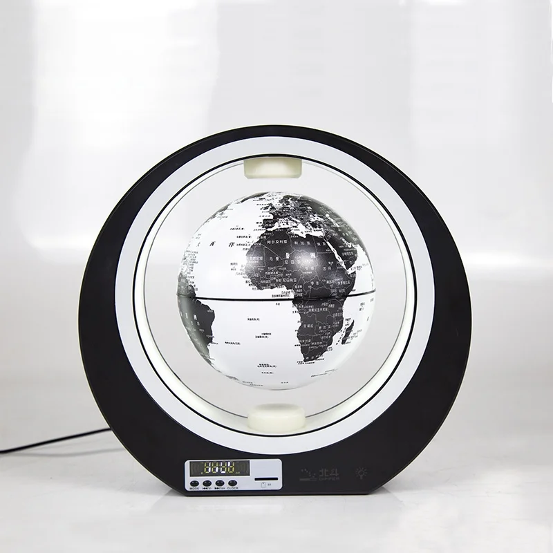 Kinglobe 3D Stereo Bluetooth Audio Globe PVC Magnetic Levitation Floating Clock LED Luminous Nightlight Education Home Decor