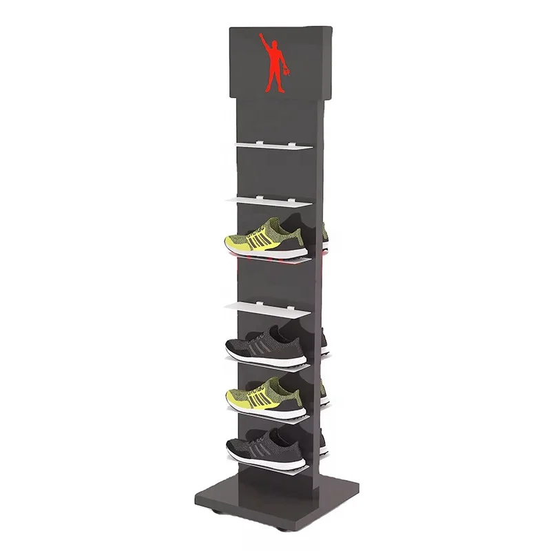 Custom Commercial Store Casual Shoe Running Soccer Basketball Sports Shoe Sneaker Metal Storage Display Rack Stand