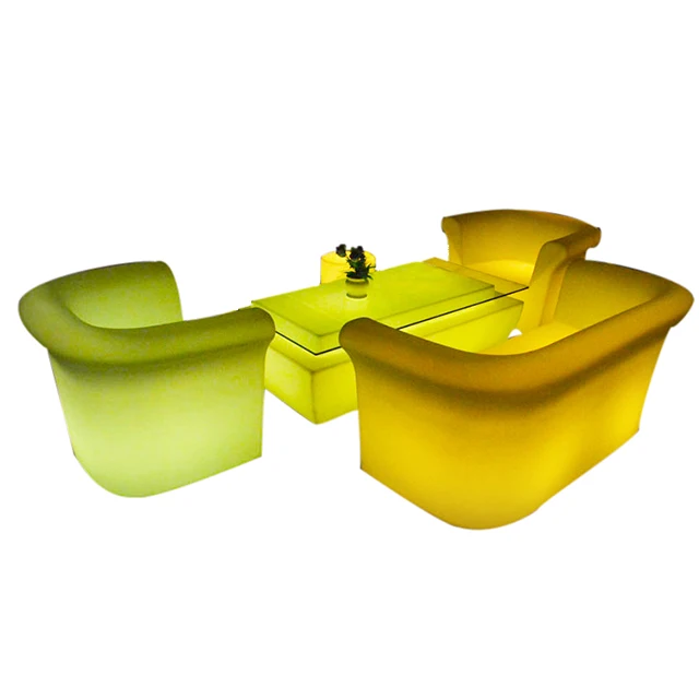 
led night club bar furniture with table and stool also for party / outdoor / garden / patio use 