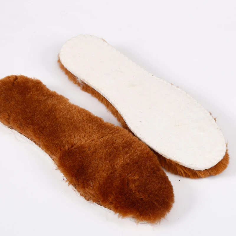 Custom logo thick Sheepskin Warm insoles lambswool insoles