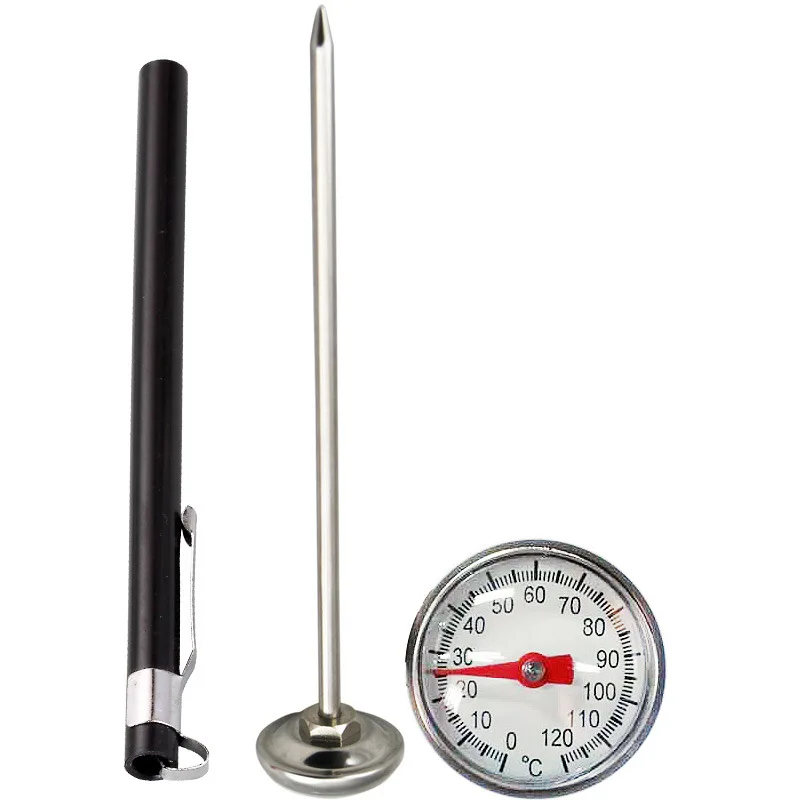 Stainless Steel Thermometer Kitchen Probe Food tea water Meat Milk Coffee Foam BBQ temperature tester 0 to 120C