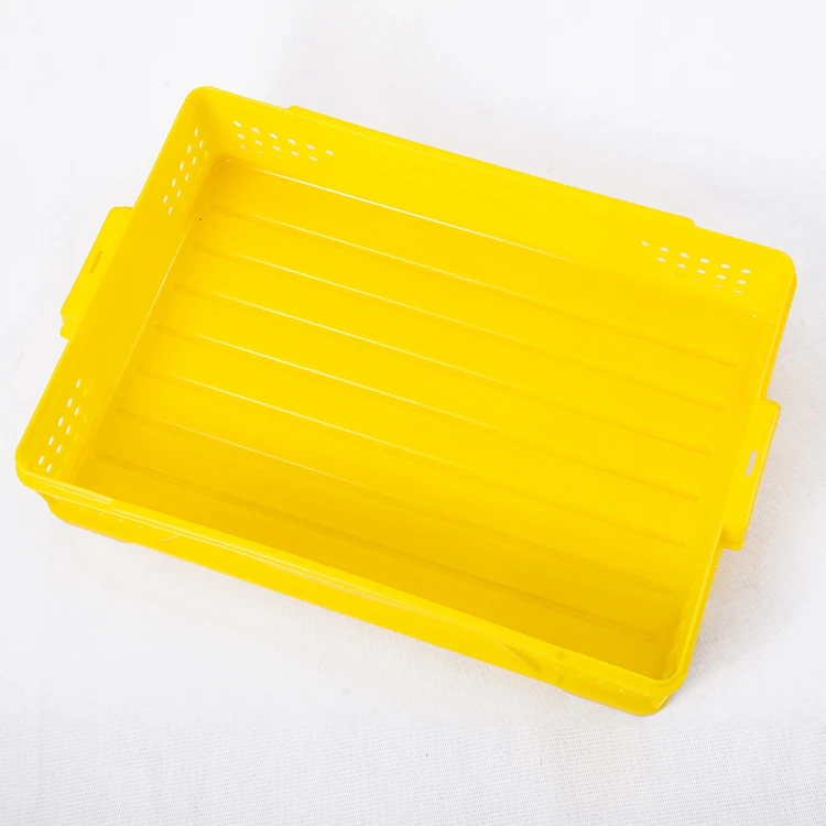 High Quality Food Grade Stackable Vented Mesh Hdpe Transport Plastic Crates for Loaf Bread