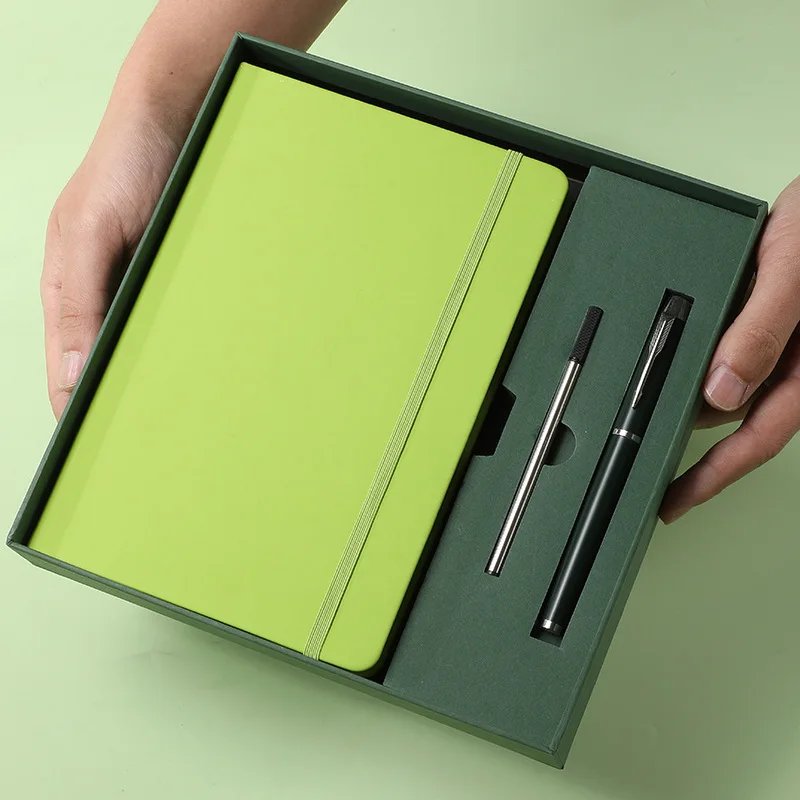 BSBH Corporate Gifts Set Promotional Metal Ball Pen Custom Pens Logo Printed Gifts A6 A5 A4 Leather Notebook And Pen Set