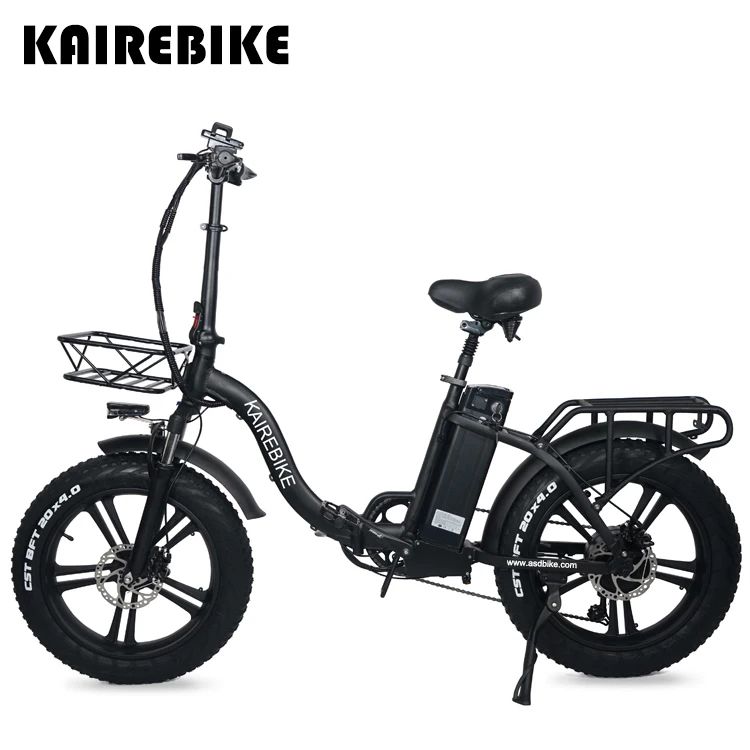 light weight aluminium alloy frame fat tire rear carrage battery 500w folding electric bike